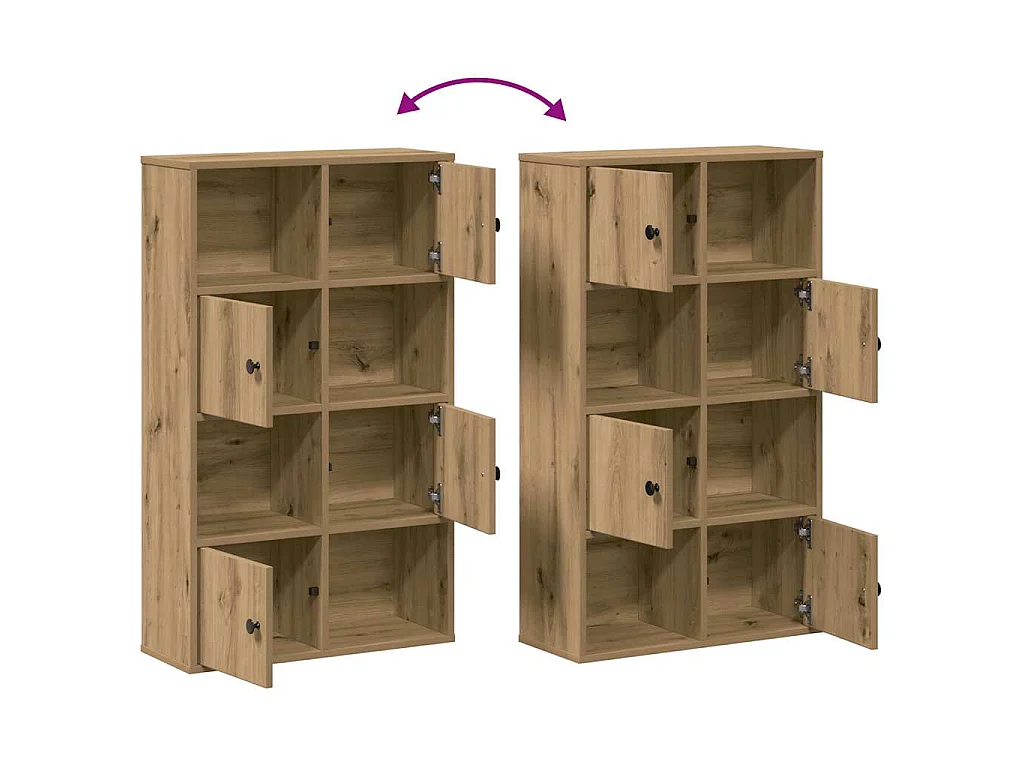 Bibliothèque chêne artisanal 60x24x101,5 cm bois d'ingénierie