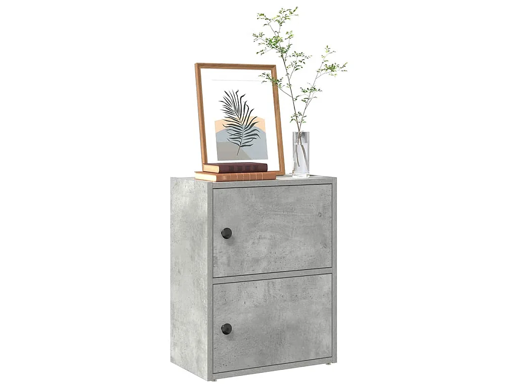 Libreria Grigio Cemento 40x24x52 cm in Legno Multistrato