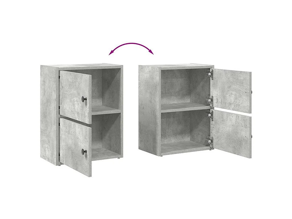 Libreria Grigio Cemento 40x24x52 cm in Legno Multistrato