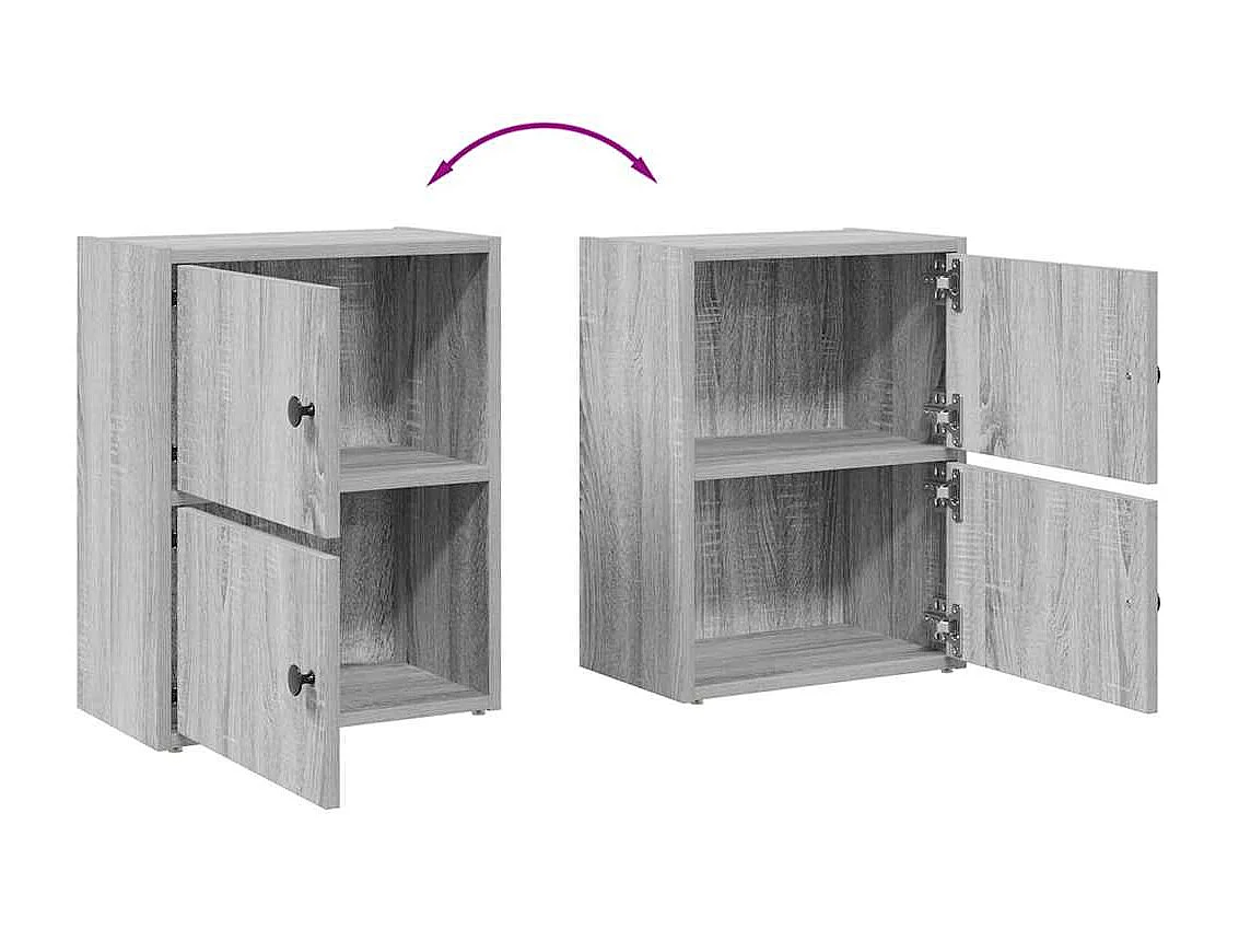 Bibliothèque sonoma gris 40x24x52 cm bois d'ingénierie