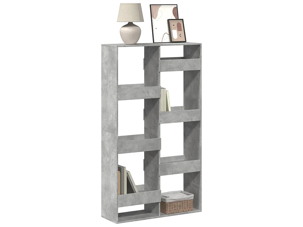 Boekenkast 100x33x175 cm bewerkt hout betongrijs