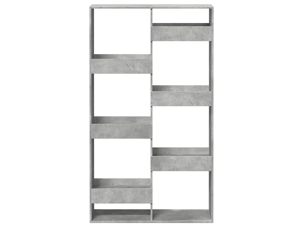 Boekenkast 100x33x175 cm bewerkt hout betongrijs