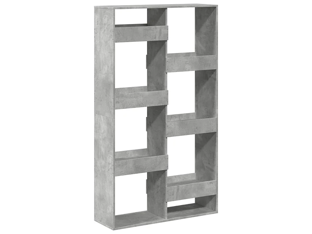 Boekenkast 100x33x175 cm bewerkt hout betongrijs