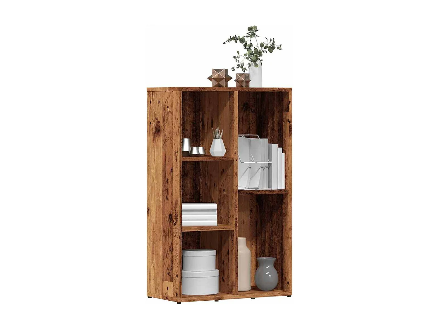 Boekenkast 50x25x80 cm bewerkt hout oud houtkleurig