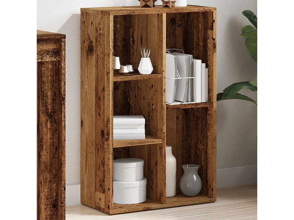 Boekenkast 50x25x80 cm bewerkt hout oud houtkleurig