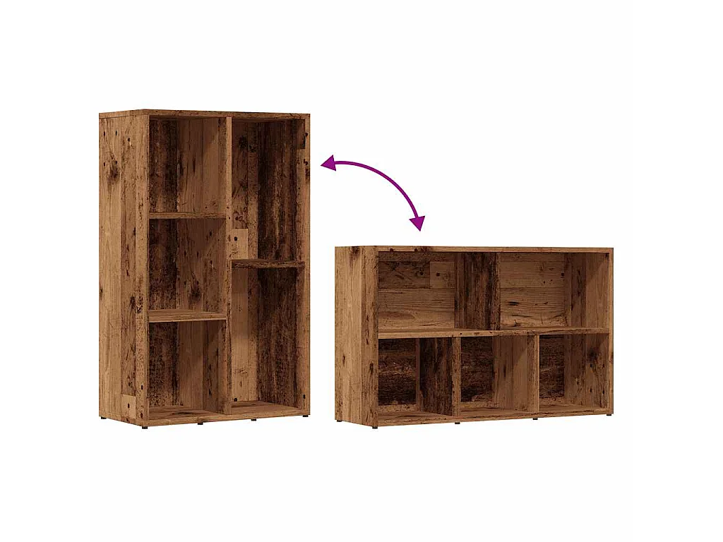 Estantería madera de ingeniería envejecida 50x25x80 cm