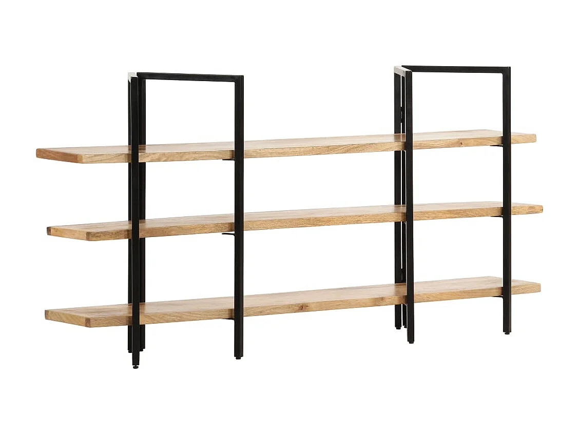 Bibliothèque à 3 niveaux 160x31x80 cm Bois de manguier massif