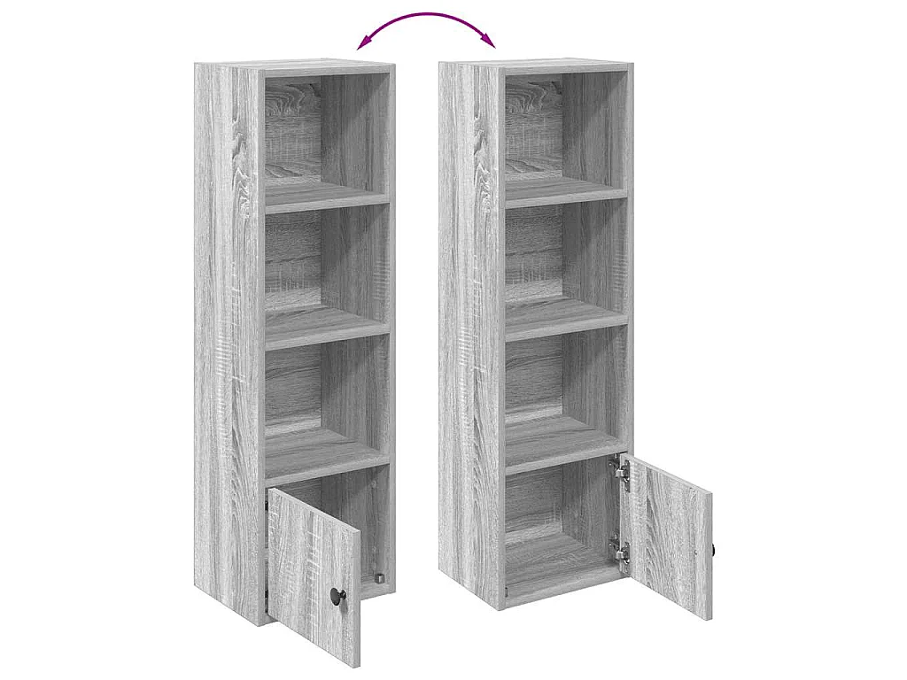 Bücherregal Grau Sonoma 31x24x102 cm Holzwerkstoff