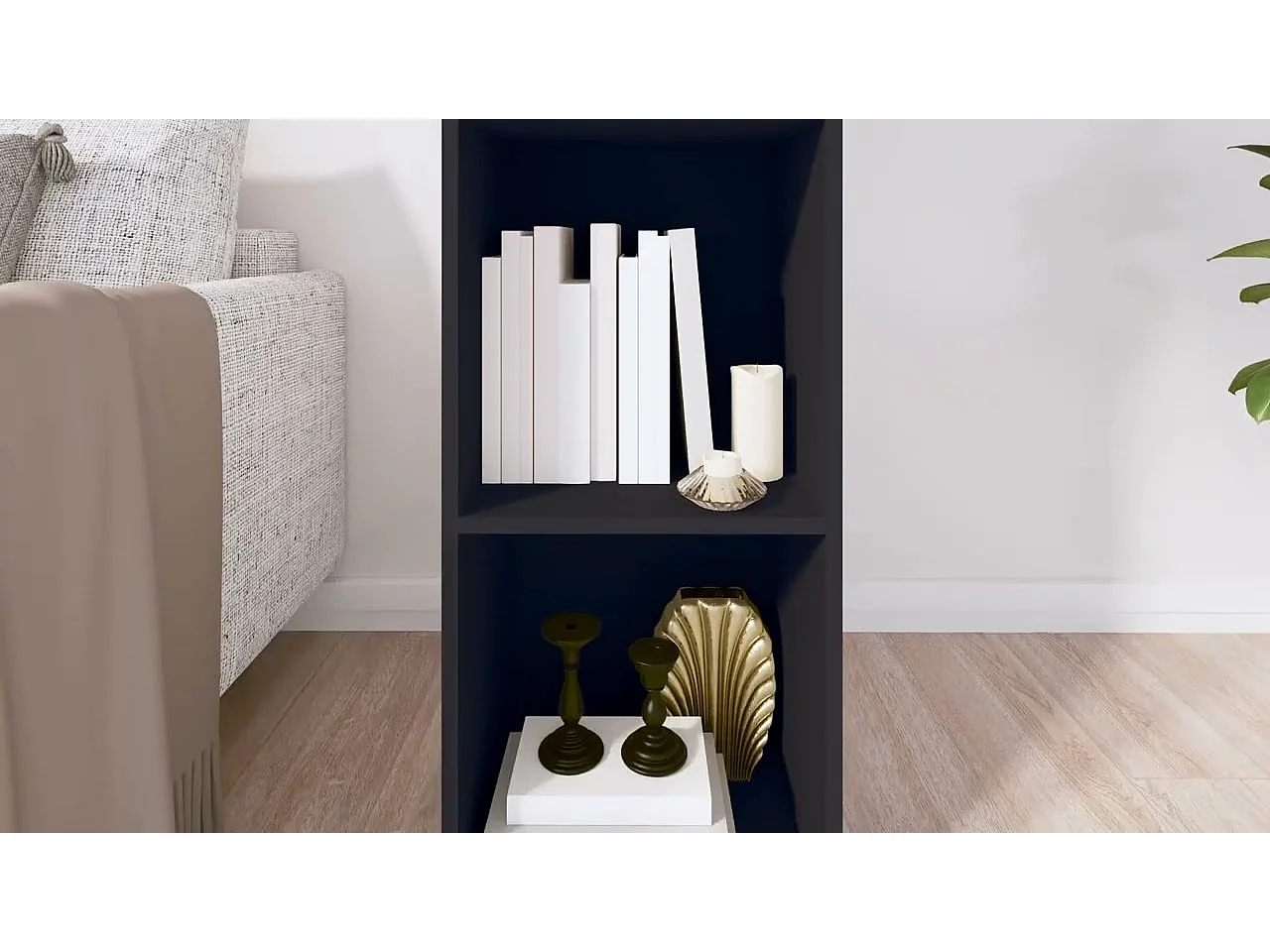 Bibliothèque/Meuble TV noir 36x30x114 cm bois d'ingénierie