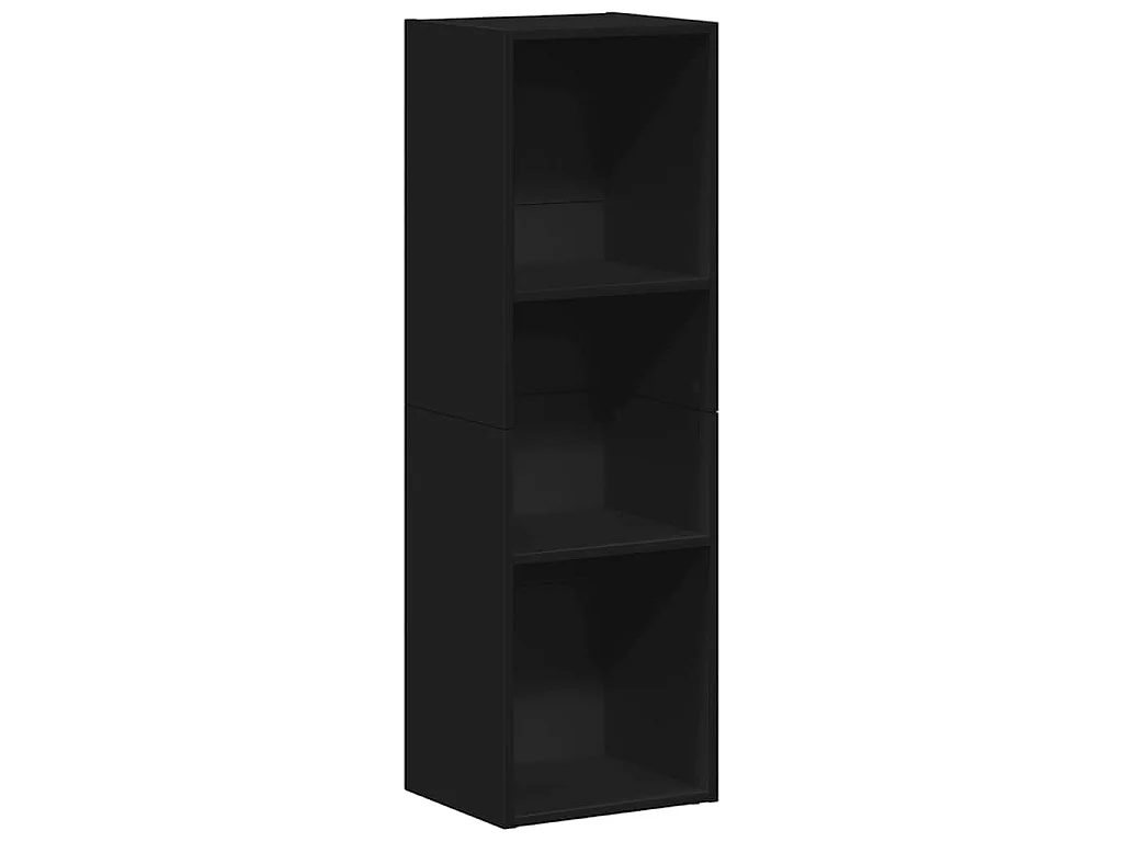 Boekenkast/tv-meubel 36x30x114 cm bewerkt hout zwart