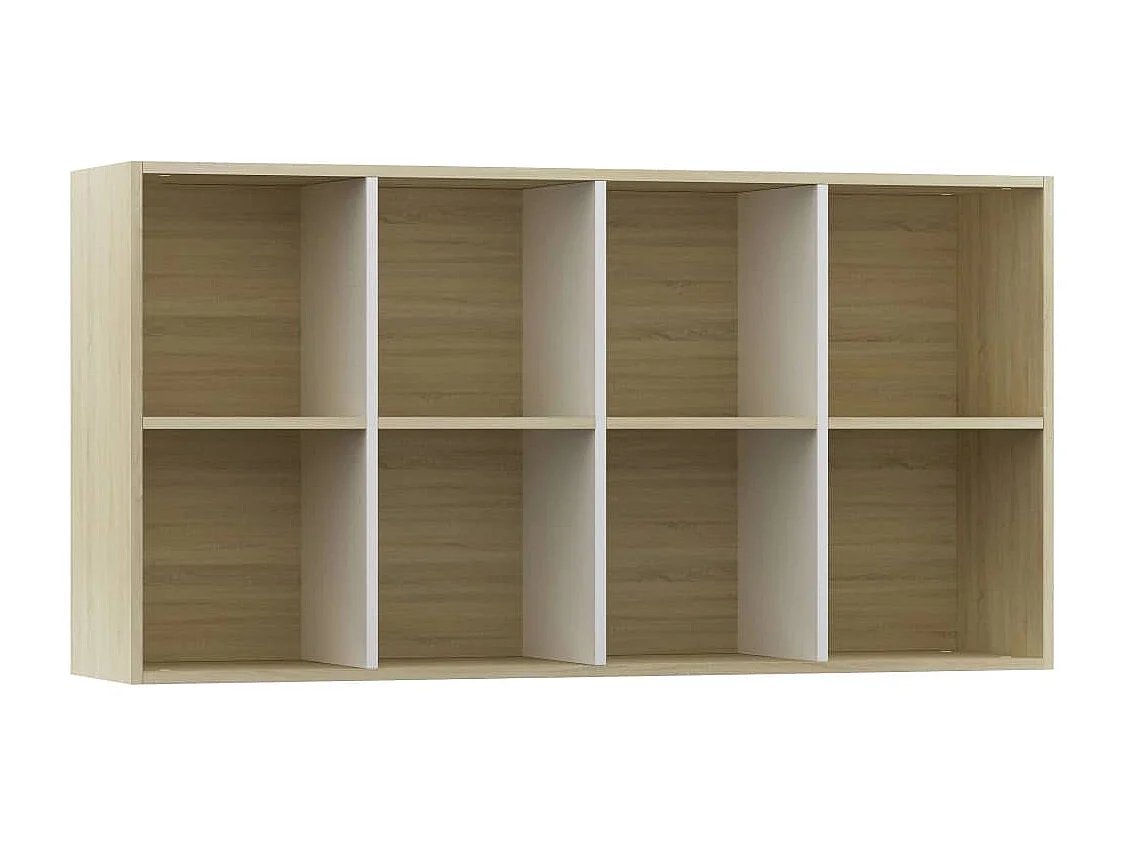 Bibliothèque/Buffet blanc et chêne sonoma bois d'ingénierie