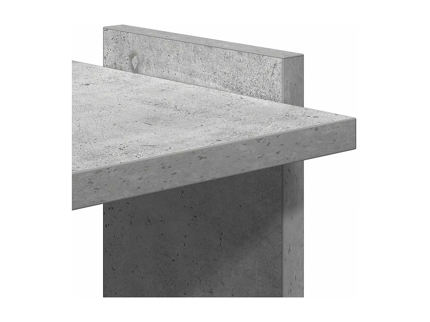 Bibliothèque à 3 niveaux gris béton 60x30x120cm bois ingénierie