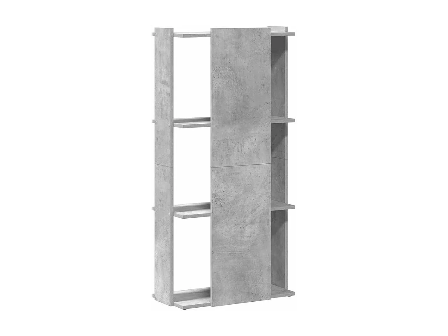 Bibliothèque à 3 niveaux gris béton 60x30x120cm bois ingénierie