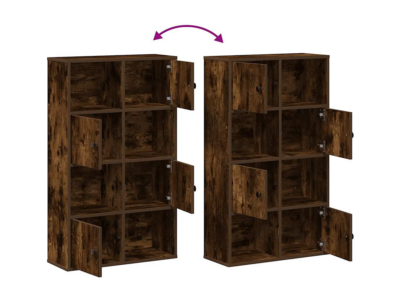 Bibliothèque chêne fumé 60x24x101,5 cm bois d'ingénierie