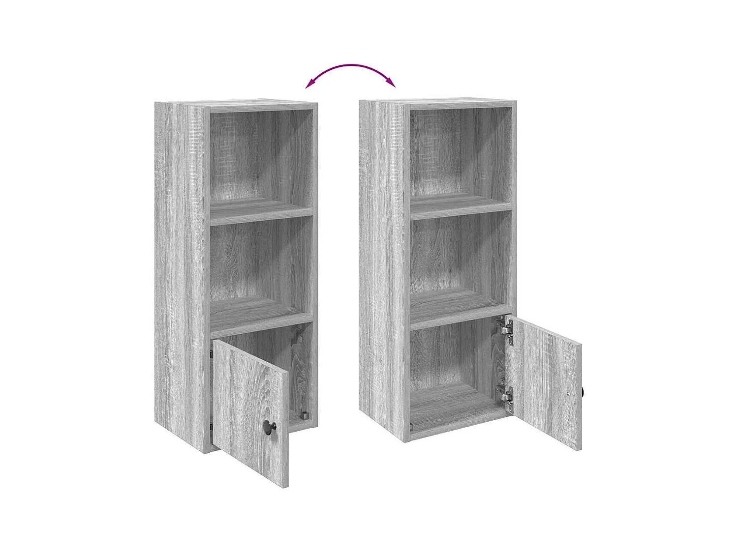 Estantería madera de ingeniería gris sonoma 31x24x77 cm