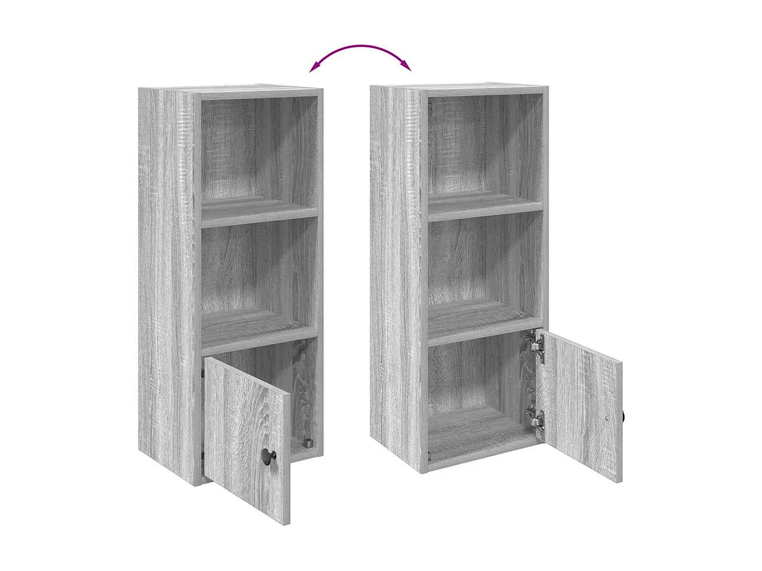 Bibliothèque sonoma gris 31x24x77 cm bois d'ingénierie