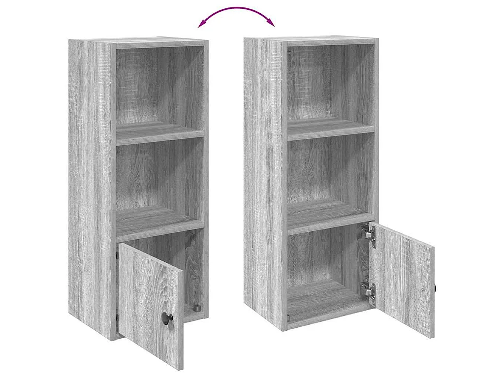 Boekenkast 31x24x77 cm bewerkt hout grijs sonoma eikenkleurig