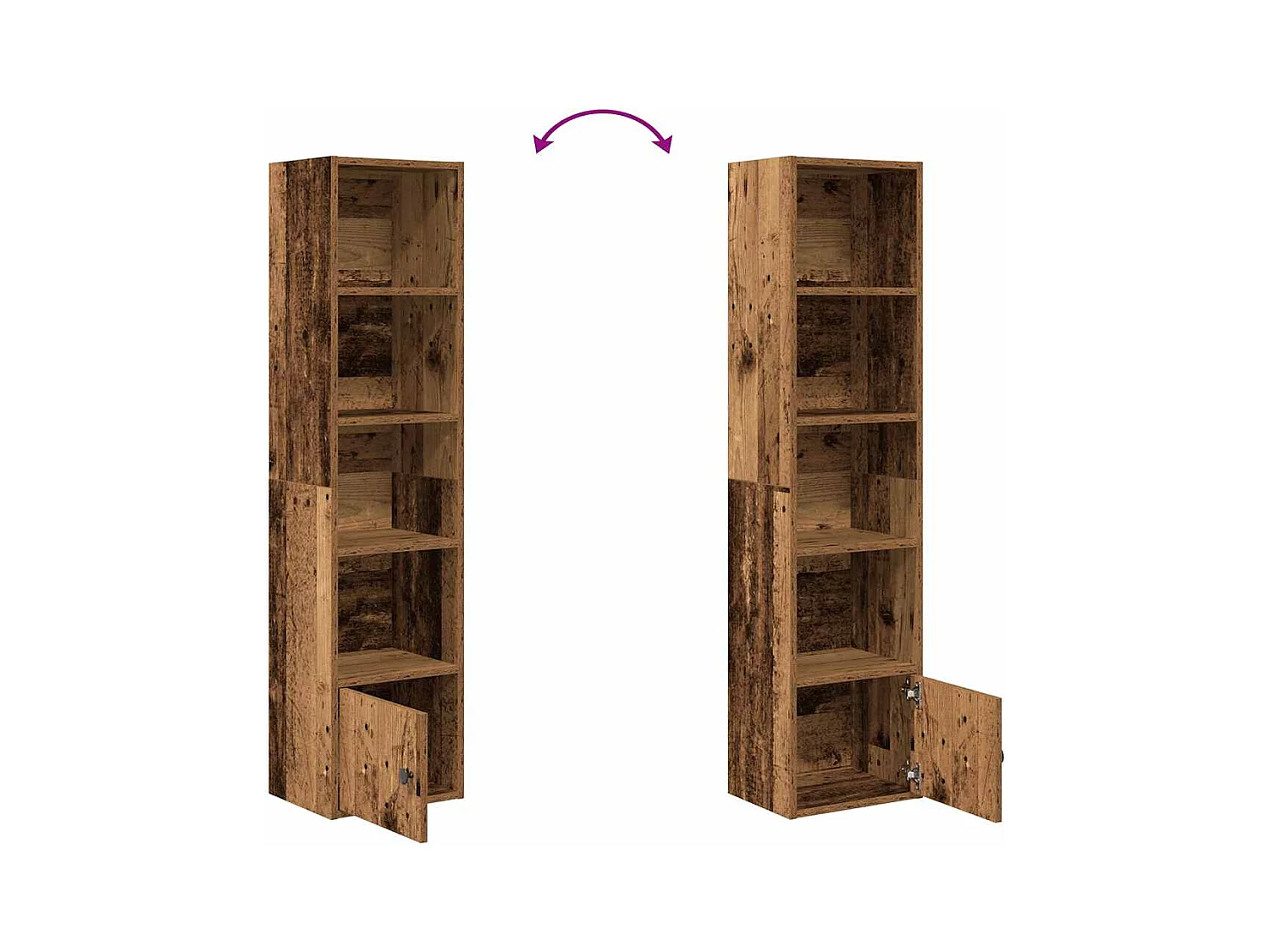 Bücherregal Altholz-Optik 31x24x127 cm Holzwerkstoff