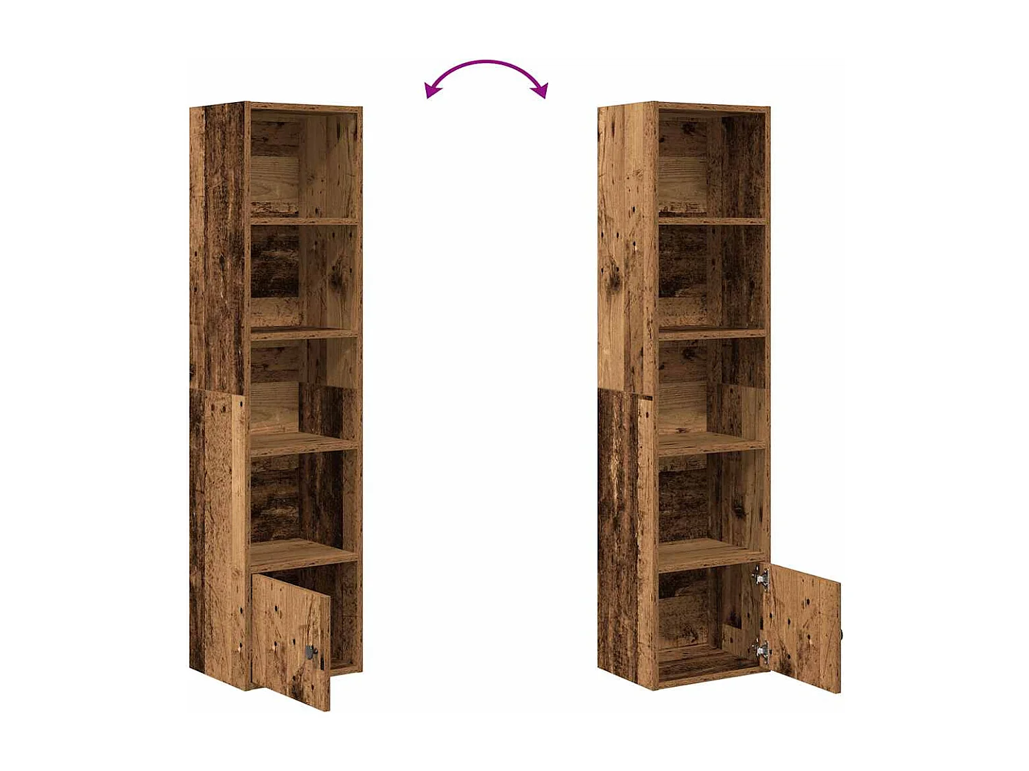 Bibliothèque vieux bois 31x24x127 cm bois d'ingénierie