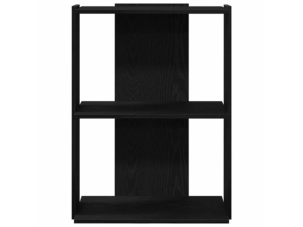 Estante de 3 níveis 60x30x80 cm madeira trabalhada preto