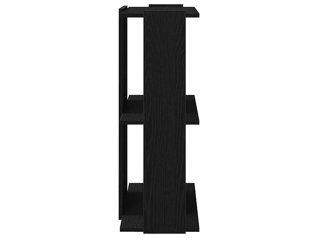 Estante de 3 níveis 60x30x80 cm madeira trabalhada preto