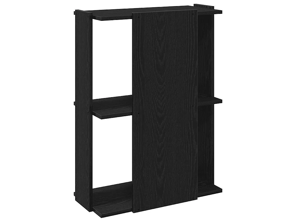 Estante de 3 níveis 60x30x80 cm madeira trabalhada preto