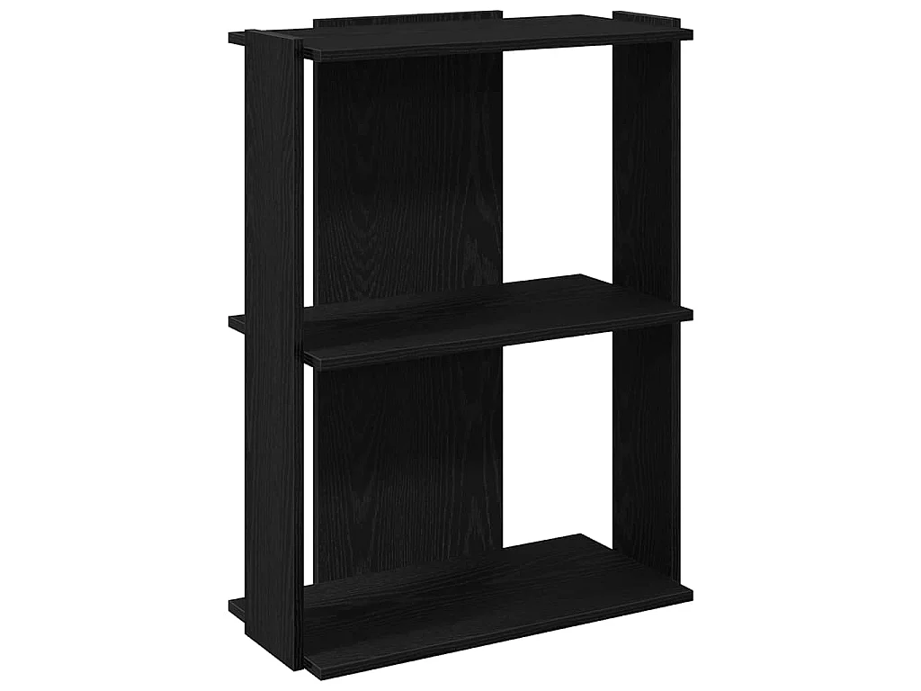 Estante de 3 níveis 60x30x80 cm madeira trabalhada preto