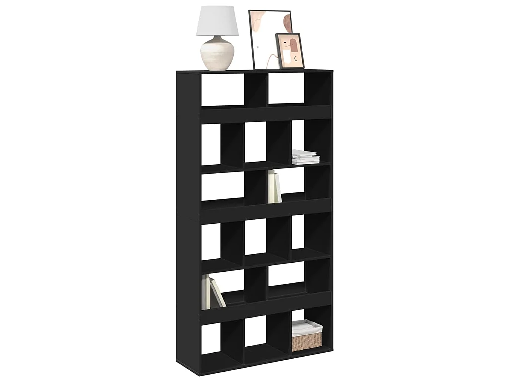 Boekenkast 100x33x187,5 cm bewerkt hout zwart