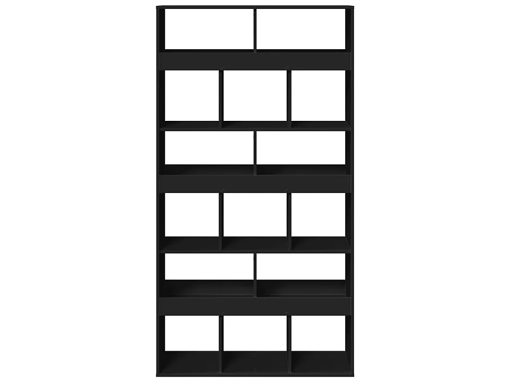 Boekenkast 100x33x187,5 cm bewerkt hout zwart