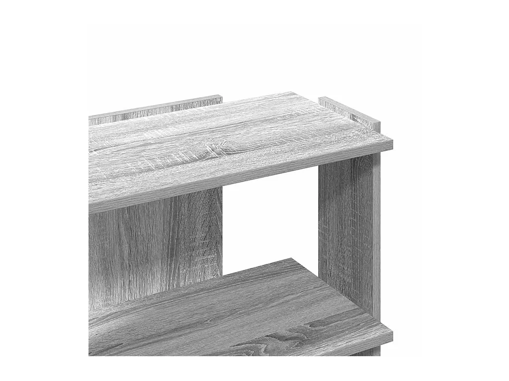 Bibliothèque 3 niveaux sonoma gris 60x30x60cm bois d'ingénierie