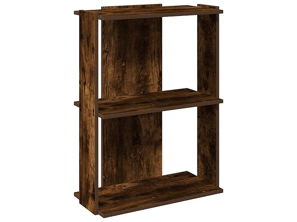 Boekenkast 3-laags 60x30x80 cm bewerkt hout gerookt eikenkleur