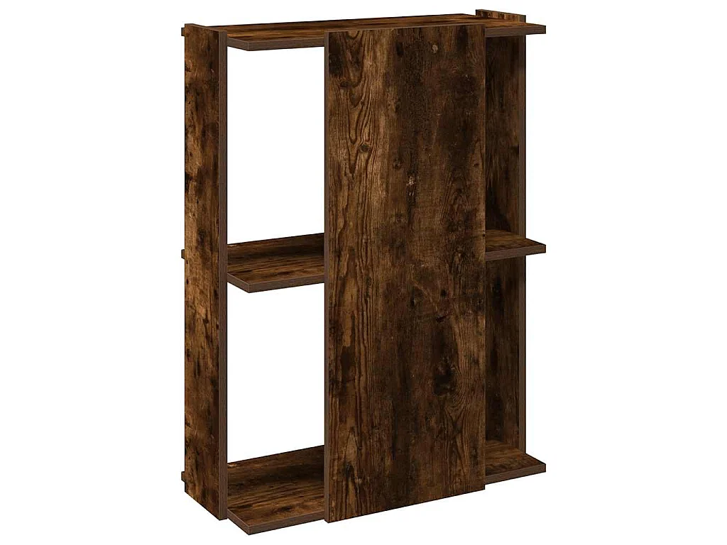 Boekenkast 3-laags 60x30x80 cm bewerkt hout gerookt eikenkleur