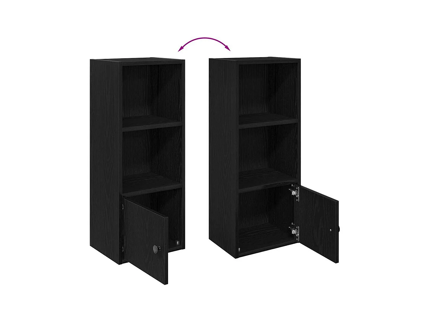 Bücherregal Schwarz Eichen-Optik 31x24x77 cm Holzwerkstoff