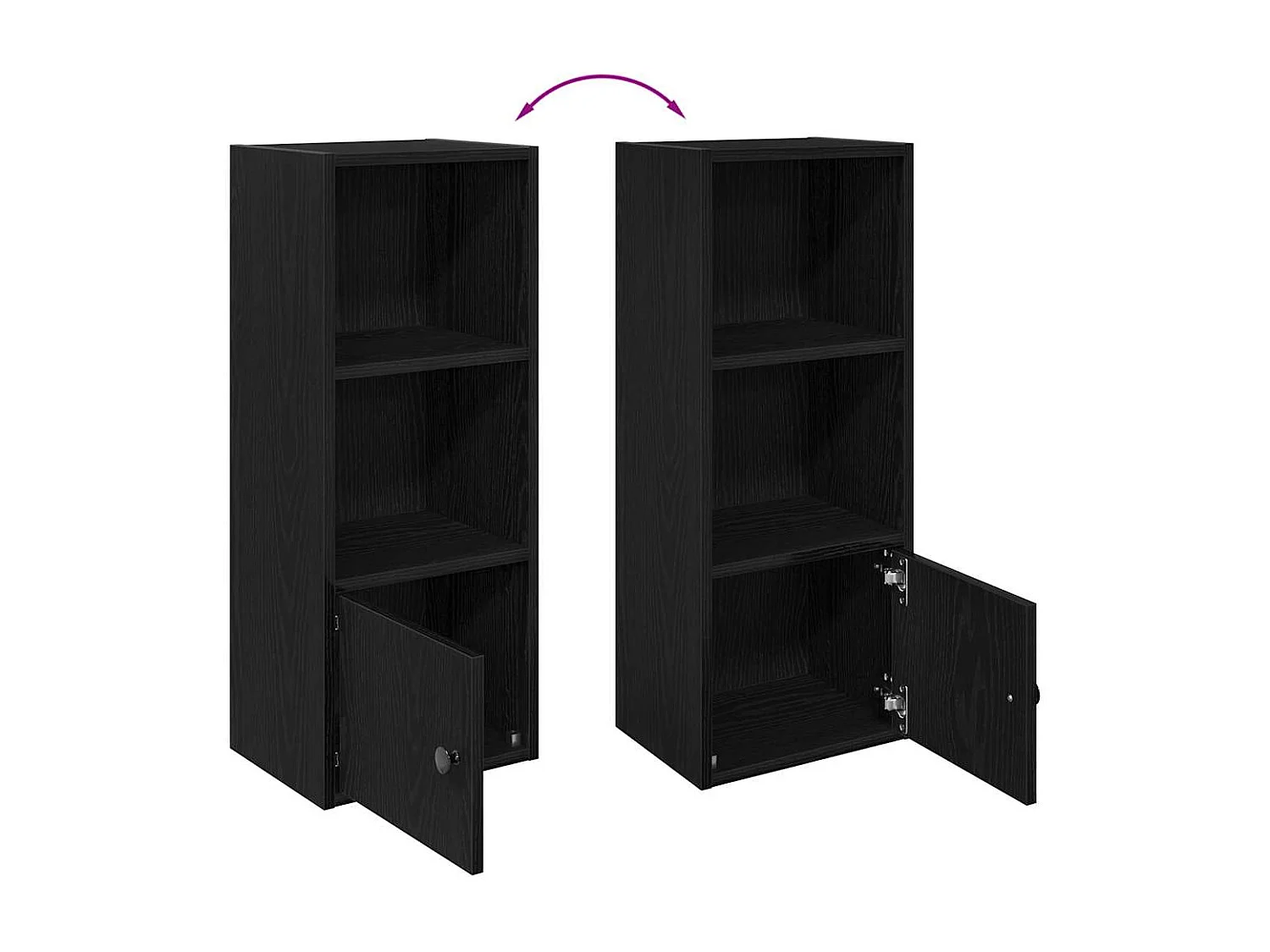 Bibliothèque chêne noir 31x24x77 cm bois d'ingénierie