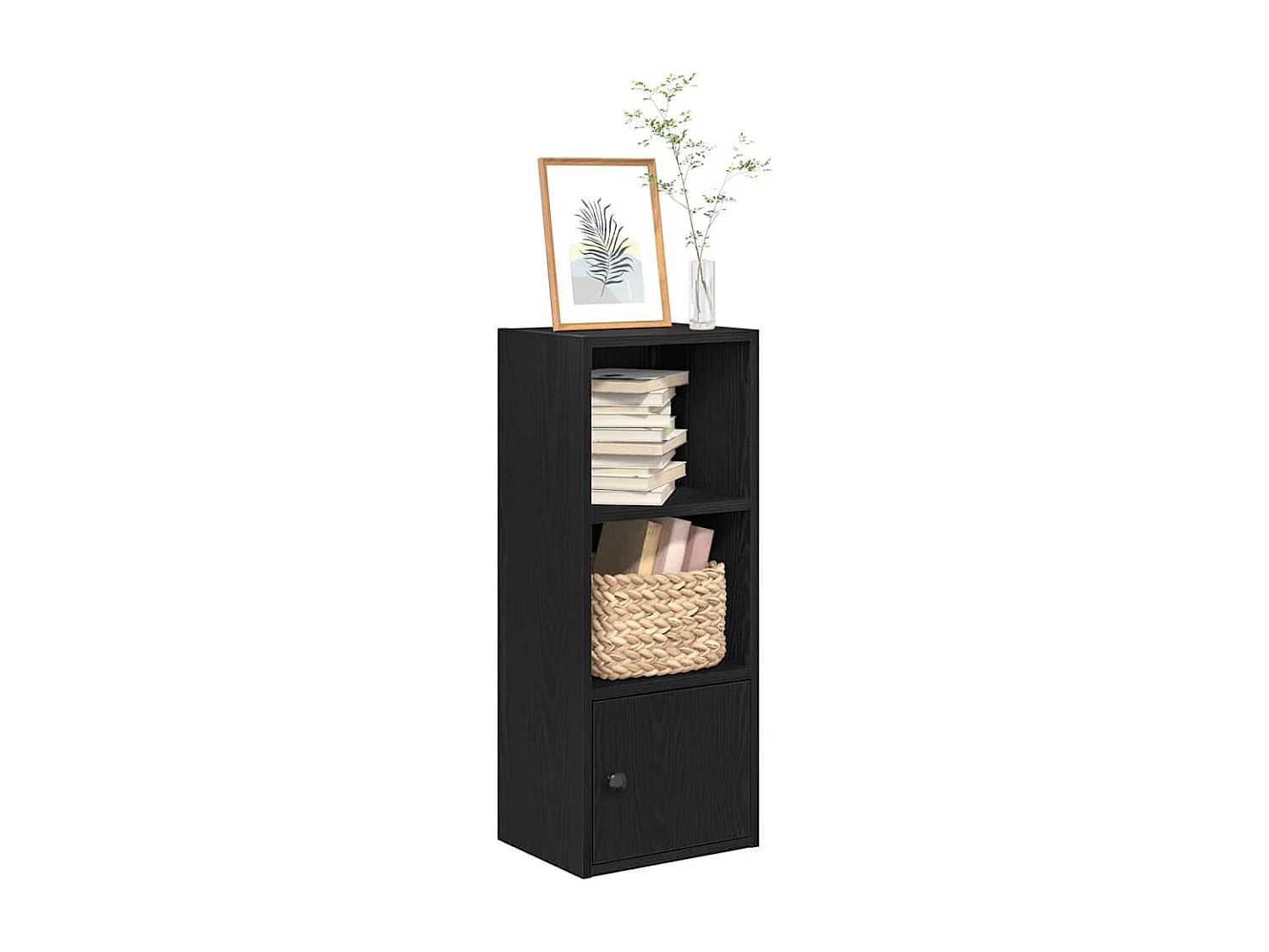 Bibliothèque chêne noir 31x24x77 cm bois d'ingénierie