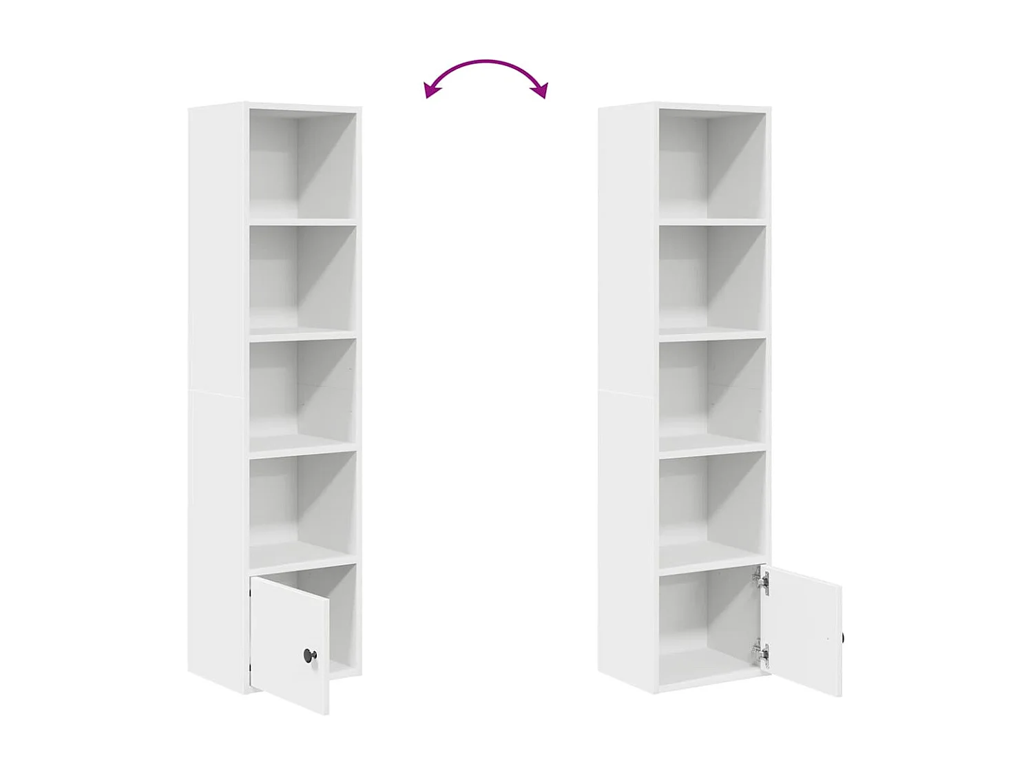 Bibliothèque blanc 31x24x127 cm bois d'ingénierie