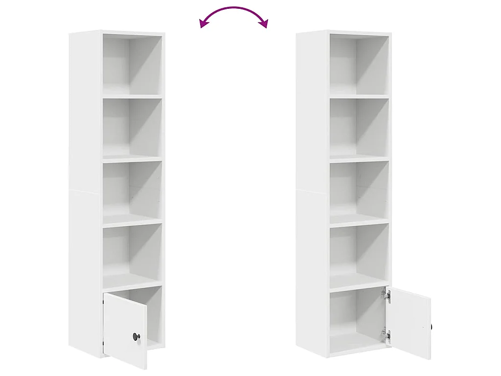 Libreria Bianca 31x24x127 cm in Legno Multistrato