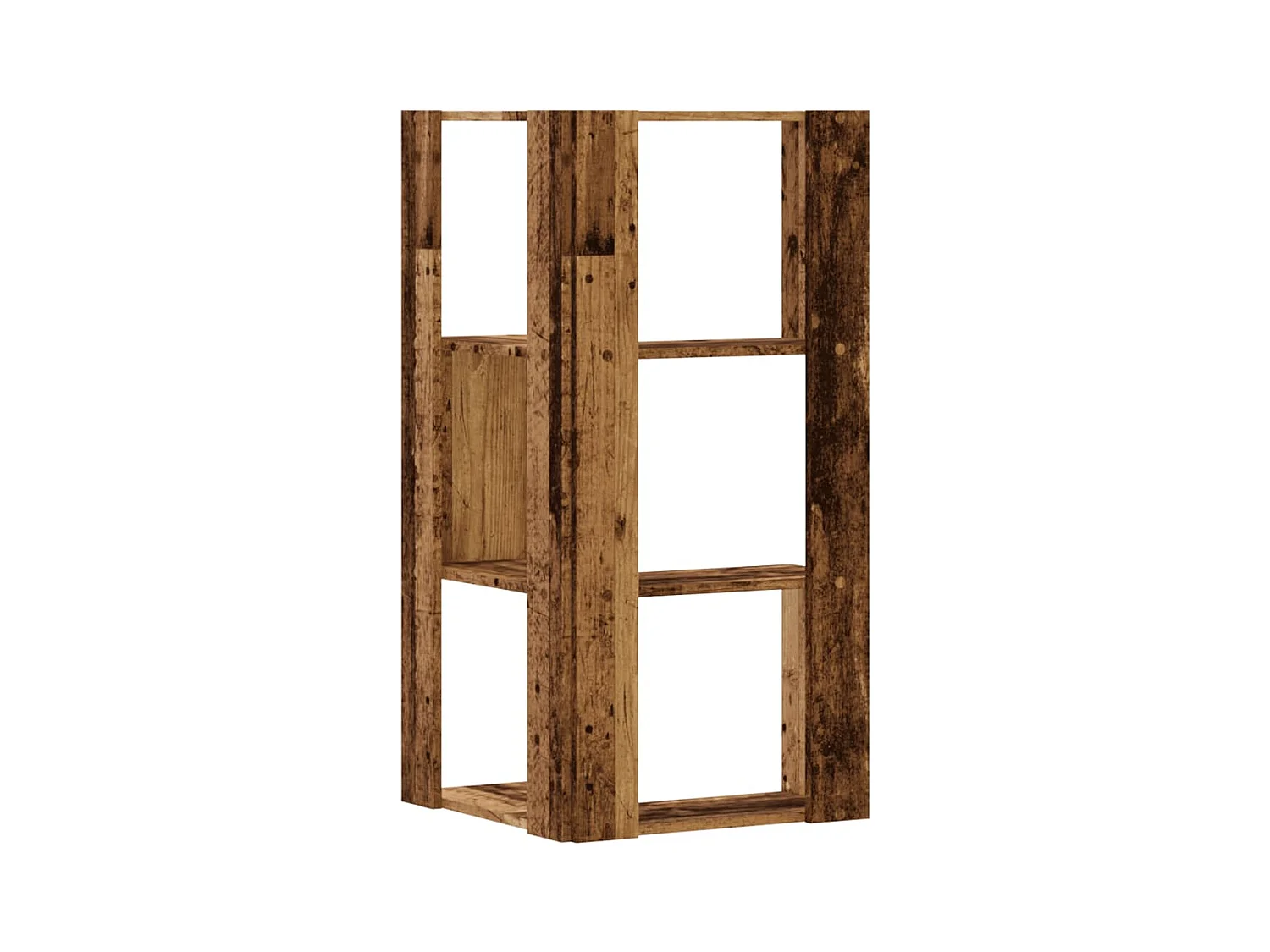 Libreria Angolare 3 Ripiani Legno Vecchio 50x50x102 cm Legno