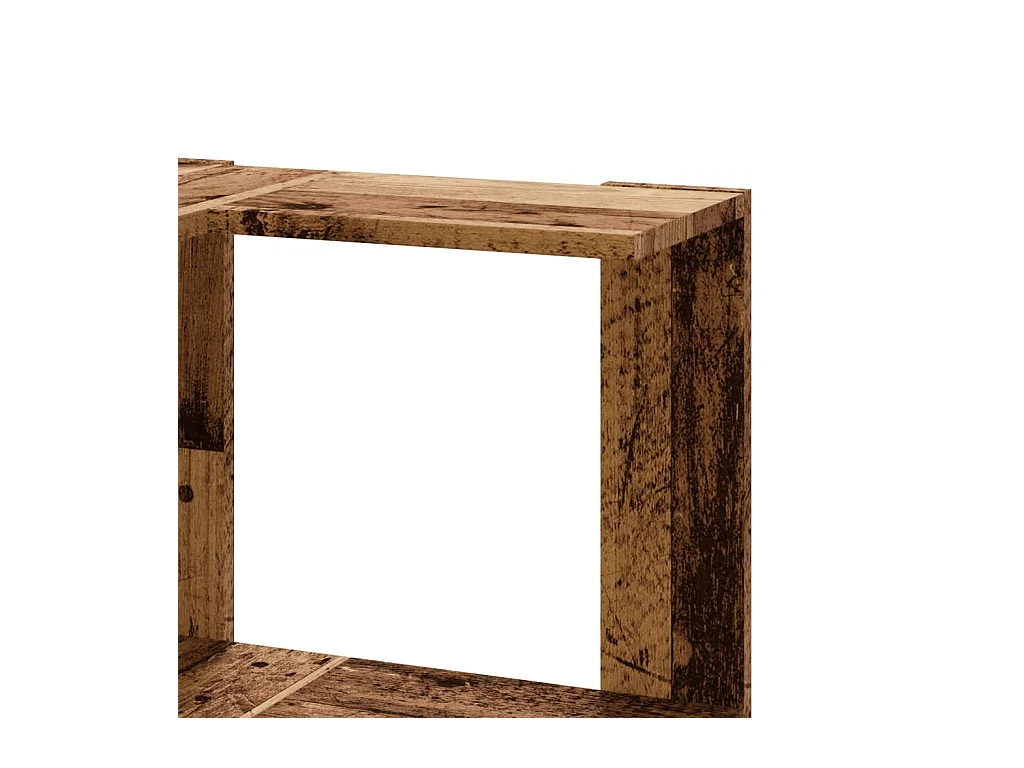 Libreria Angolare 3 Ripiani Legno Vecchio 50x50x102 cm Legno