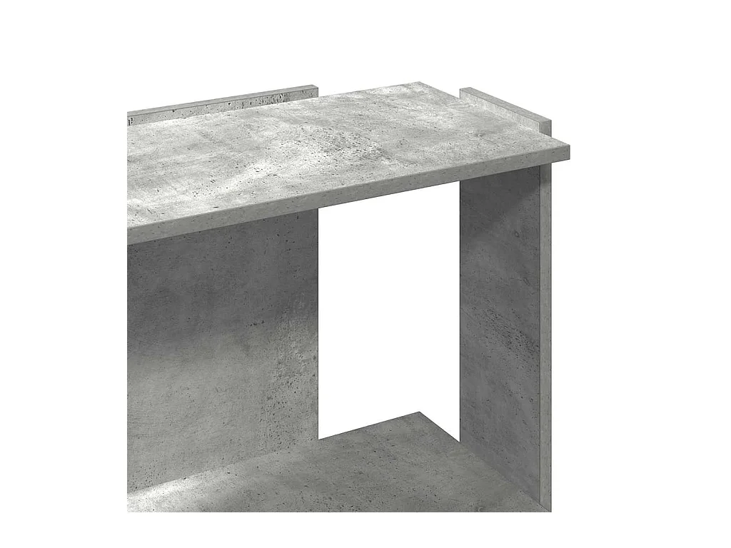 Bücherregal 3 Böden Betongrau 60x30x80 cm Holzwerkstoff