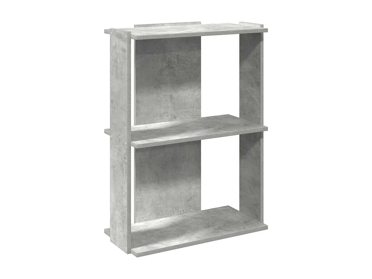 Bibliothèque à 3 niveaux gris béton 60x30x80 cm bois ingénierie