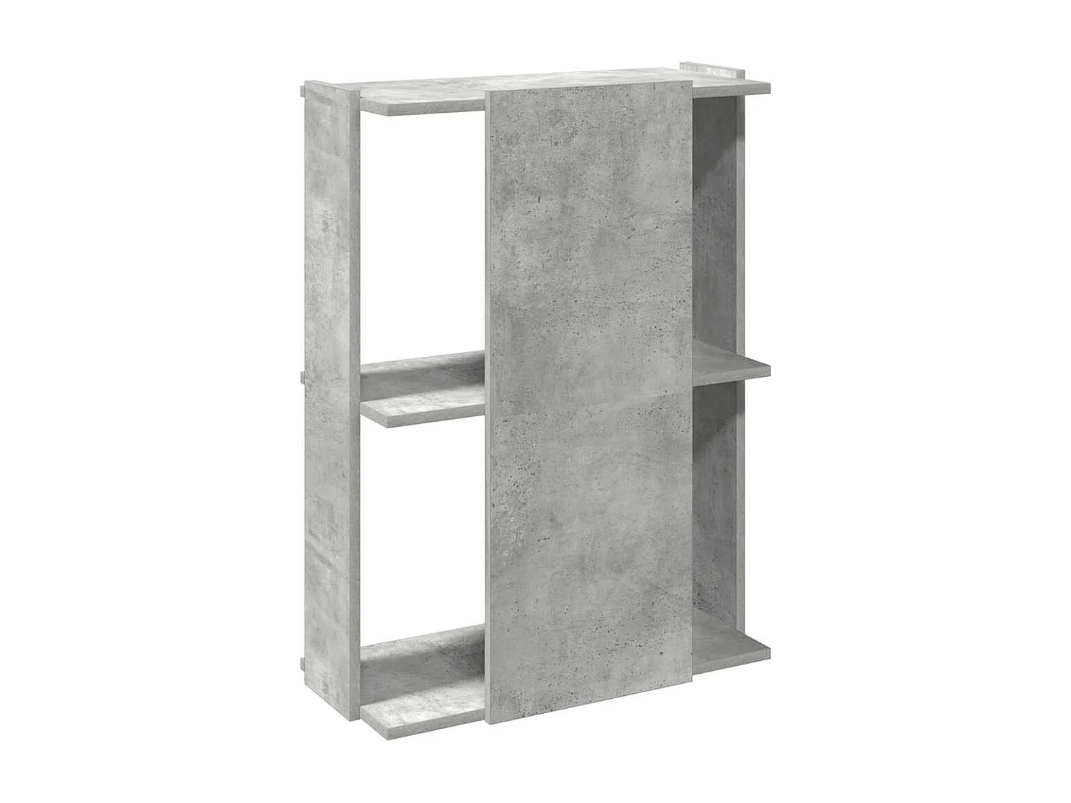 Bibliothèque à 3 niveaux gris béton 60x30x80 cm bois ingénierie