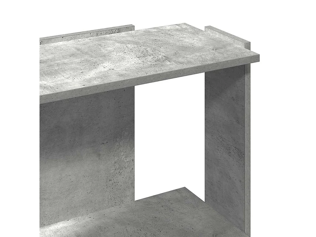 Bibliothèque à 3 niveaux gris béton 60x30x80 cm bois ingénierie