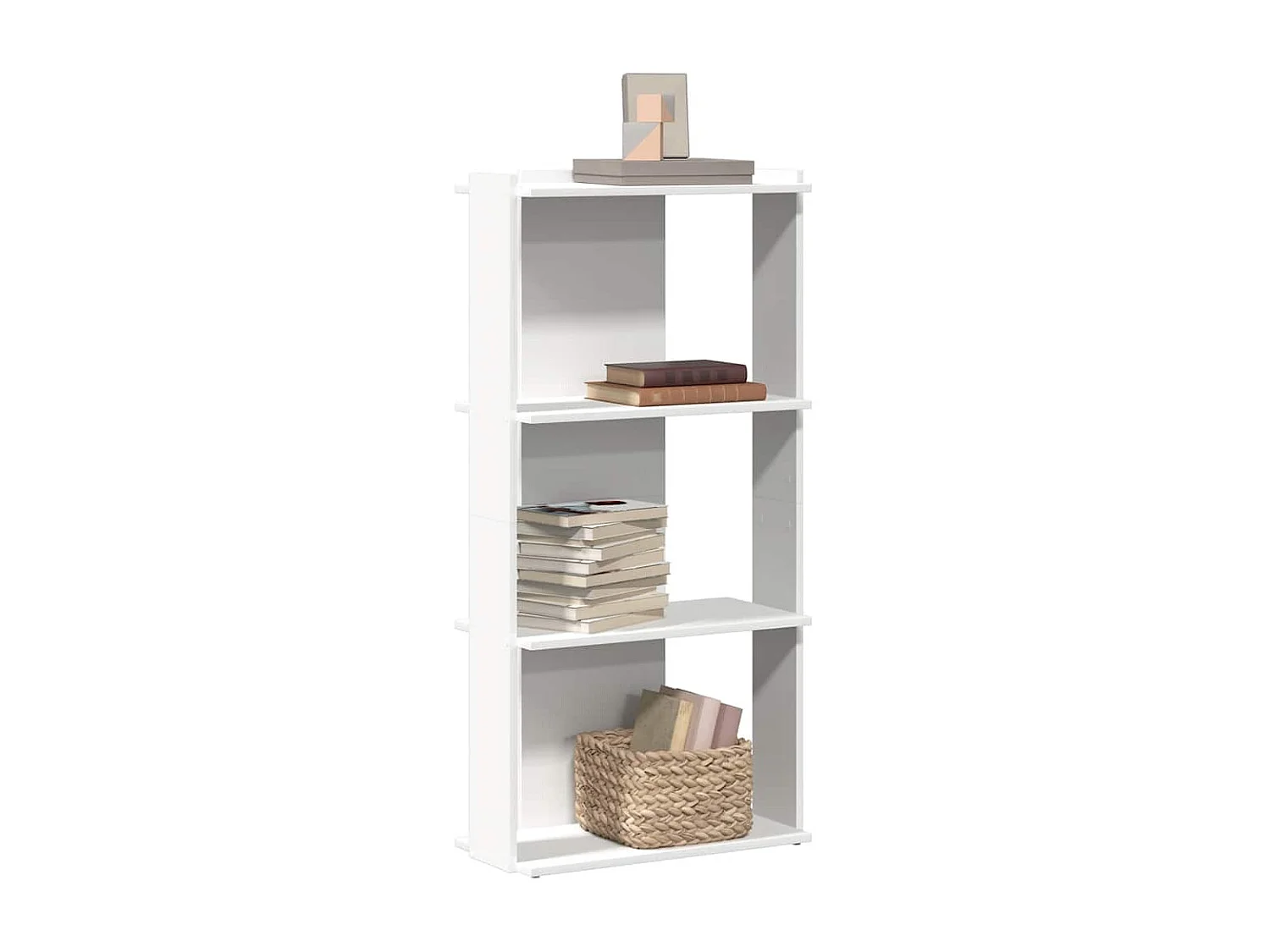 Bibliothèque à 3 niveaux blanc 60x30x120 cm bois d'ingénierie