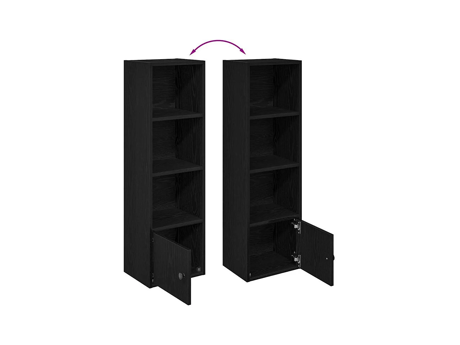 Bücherregal Schwarz Eichen-Optik 31x24x102 cm Holzwerkstoff