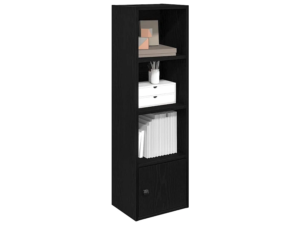 Bücherregal Schwarz Eichen-Optik 31x24x102 cm Holzwerkstoff