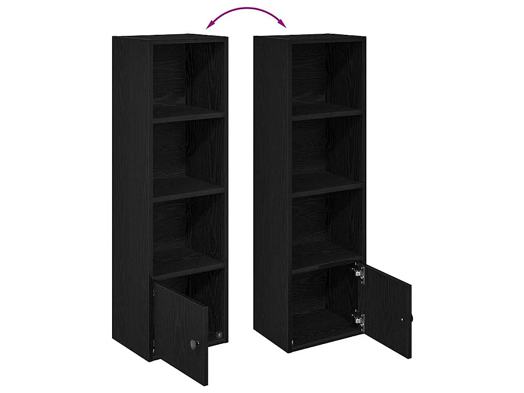 Bücherregal Schwarz Eichen-Optik 31x24x102 cm Holzwerkstoff