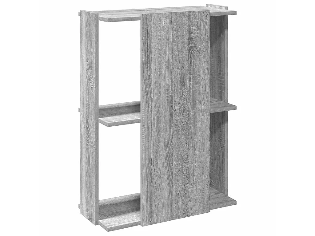Libreria a 3 Ripiani Grigio Sonoma 60x30x80cm Legno Multistrato