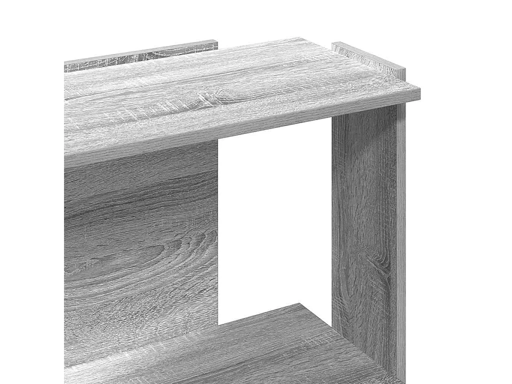 Libreria a 3 Ripiani Grigio Sonoma 60x30x80cm Legno Multistrato