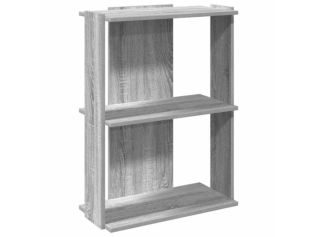 Libreria a 3 Ripiani Grigio Sonoma 60x30x80cm Legno Multistrato